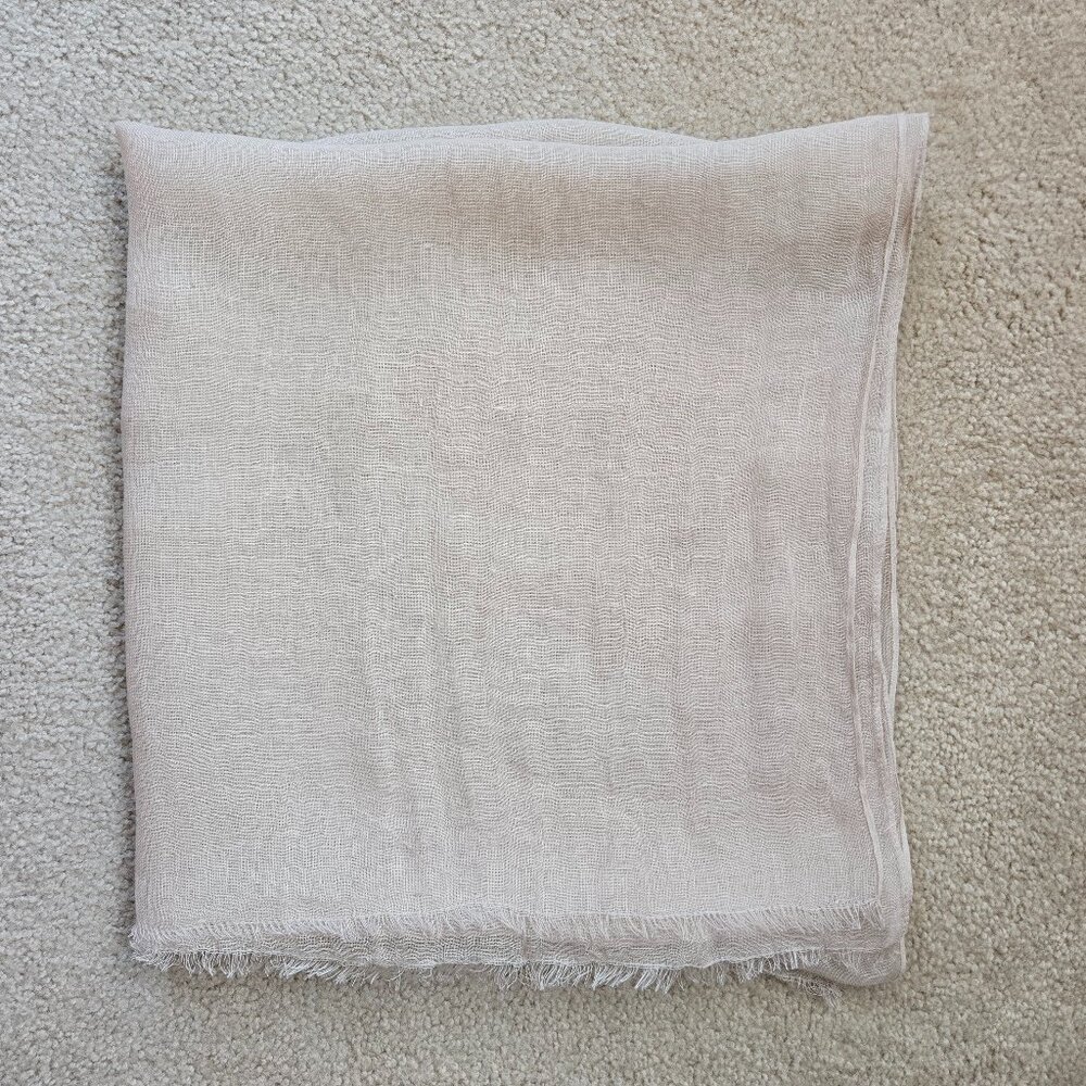 NWOT Large Linen Scarf Natural Tan